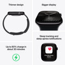 Smartwatch – APPLE Watch Series 10, M/L, Titan, Grau