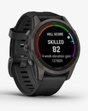 Garmin Fenix ​​7S Pro Saphir Solar Titan Carbon Grau Schwarzes Armband