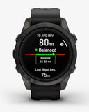 Garmin EPIX 2 PRO Saphirglas 42 mm Titan DLC Carbon Grau Schwarzes Armband