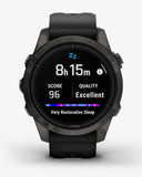 Garmin EPIX 2 PRO Saphirglas 42 mm Titan DLC Carbon Grau Schwarzes Armband