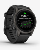 Garmin EPIX 2 PRO Saphirglas 42 mm Titan DLC Carbon Grau Schwarzes Armband