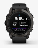 Garmin EPIX 2 PRO Saphirglas 51 mm Titan DLC Carbon Grau Schwarzes Armband