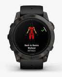 Garmin EPIX 2 PRO Saphirglas 51 mm Titan DLC Carbon Grau Schwarzes Armband