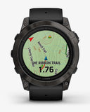Garmin EPIX 2 PRO Saphirglas 51 mm Titan DLC Carbon Grau Schwarzes Armband
