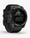 Garmin EPIX 2 PRO Saphirglas 51 mm Titan DLC Carbon Grau Schwarzes Armband