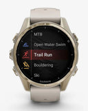 Garmin Fenix ​​8 AMOLED Saphir 43 mm Gold Beige Armband
