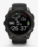Garmin Fenix ​​8 AMOLED Saphir 51 mm Titan Carbon Grau Schwarzes Armband