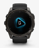 Garmin Fenix ​​8 AMOLED Saphir 51 mm Titan Carbon Grau Schwarzes Armband