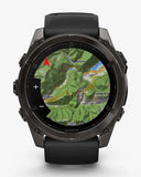 Garmin Fenix ​​8 AMOLED Saphir 51 mm Titan Carbon Grau Schwarzes Armband
