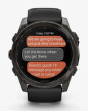 Garmin Fenix ​​8 AMOLED Saphir 51 mm Titan Carbon Grau Schwarzes Armband