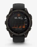 Garmin Fenix ​​8 Sapphire Solar 47 mm Titan Carbon Grau Schwarzes Armband