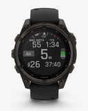 Garmin Fenix ​​8 Sapphire Solar 47 mm Titan Carbon Grau Schwarzes Armband