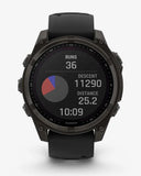 Garmin Fenix ​​8 Sapphire Solar 47 mm Titan Carbon Grau Schwarzes Armband