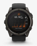 Garmin Fenix ​​8 Sapphire Solar 51 mm Titan Carbon Grau Schwarzes Armband