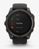 Garmin Fenix ​​8 Sapphire Solar 51 mm Titan Carbon Grau Schwarzes Armband