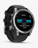 Garmin Fenix ​​E Edelstahl 47 mm grau schwarzes Armband