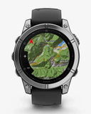 Garmin Fenix ​​E Edelstahl 47 mm grau schwarzes Armband