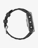 Garmin Fenix ​​E Edelstahl 47 mm grau schwarzes Armband