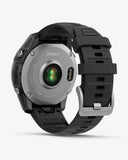 Garmin Fenix ​​E Edelstahl 47 mm grau schwarzes Armband