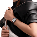 Longines Master Collection Automatikuhr, silbernes Zifferblatt, braunes Lederarmband, 34 mm