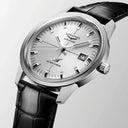 Longines Ultra-Chron Classic Automatikuhr, silbernes Zifferblatt, Lederarmband, 40 mm 