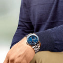 Longines HydroConquest Automatikuhr, blaues Zifferblatt, Stahlarmband, 41 mm 