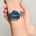 Longines Conquest 2023 Automatikuhr, blaues Zifferblatt, 41-mm-Edelstahlarmband 