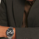 Longines Conquest Chronograph 2023 Automatikuhr, schwarzes Zifferblatt, Stahlarmband, 42 mm 