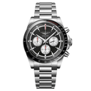 Longines Conquest Chronograph 2023 Automatikuhr, schwarzes Zifferblatt, Stahlarmband, 42 mm 