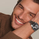 Longines Conquest Chronograph 2023 Automatikuhr, schwarzes Zifferblatt, Stahlarmband, 42 mm 