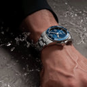 Longines HydroConquest Automatikuhr, blaues Zifferblatt, Stahlarmband, 41 mm 